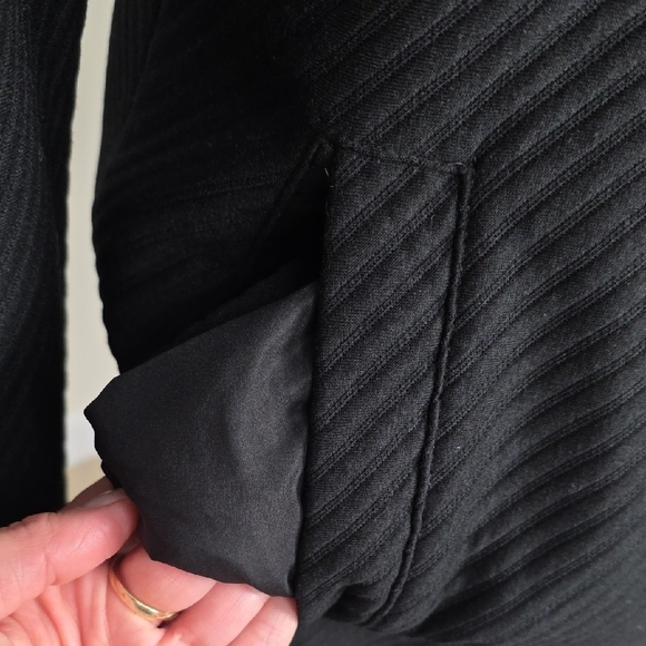 BB Dakota Black Draped Open Front Coat Jacket XS - Picture 4 of 8